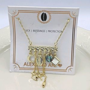 Alex and Ani Shiny Gold Puka Shell Necklace NWT